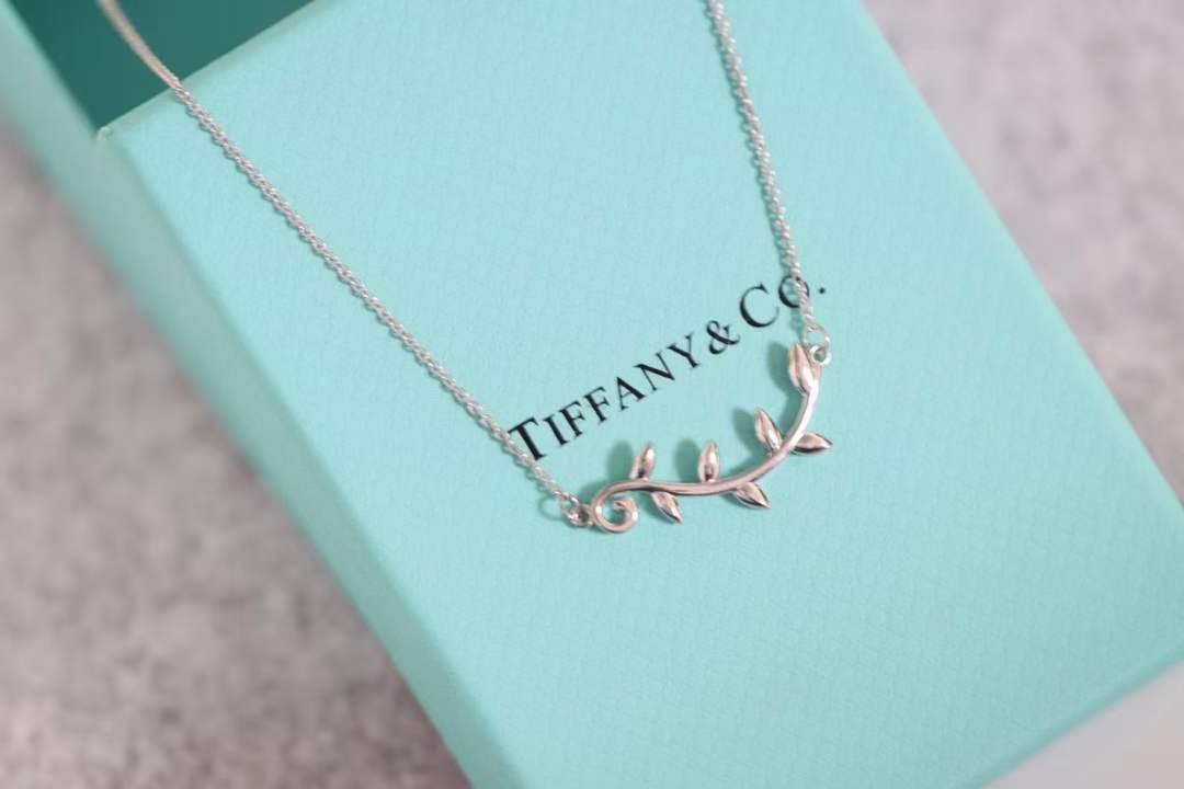 Tiffany & Co. Tiffany&Co.纯银 横版橄榄叶锁骨项链