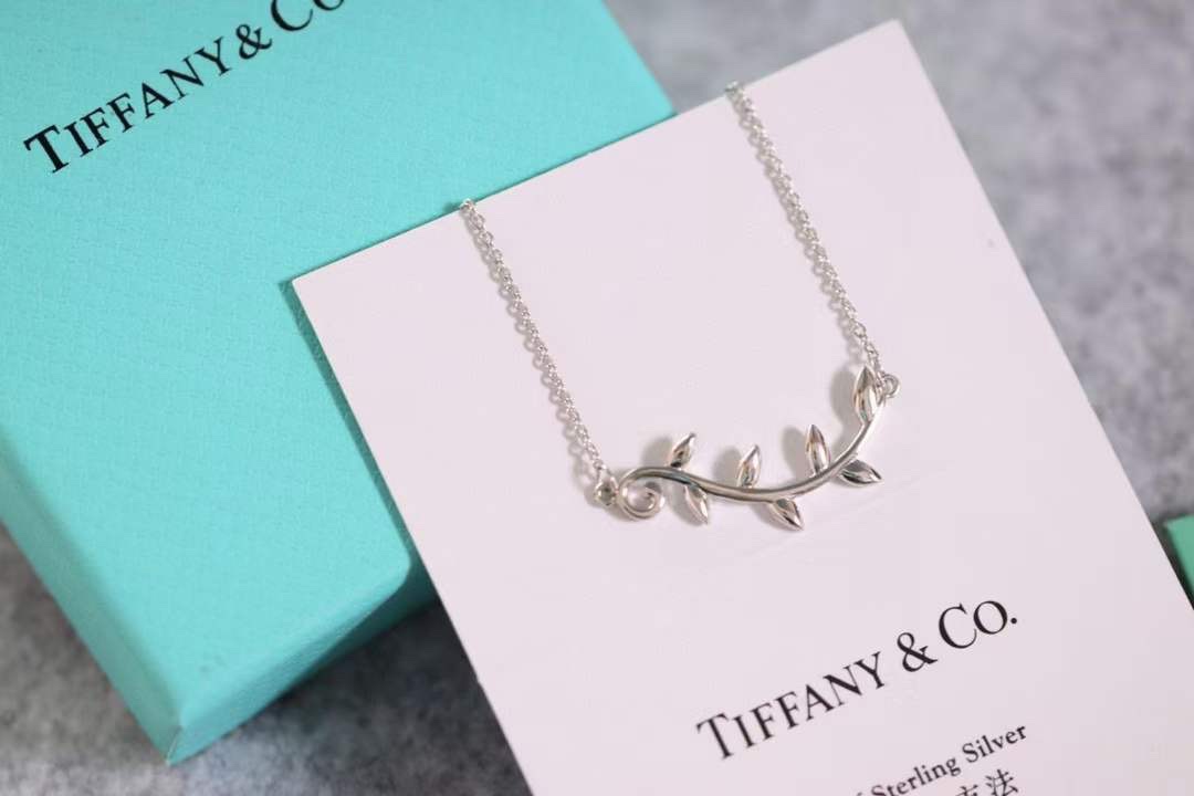 Tiffany & Co. Tiffany&Co.纯银 横版橄榄叶锁骨项链