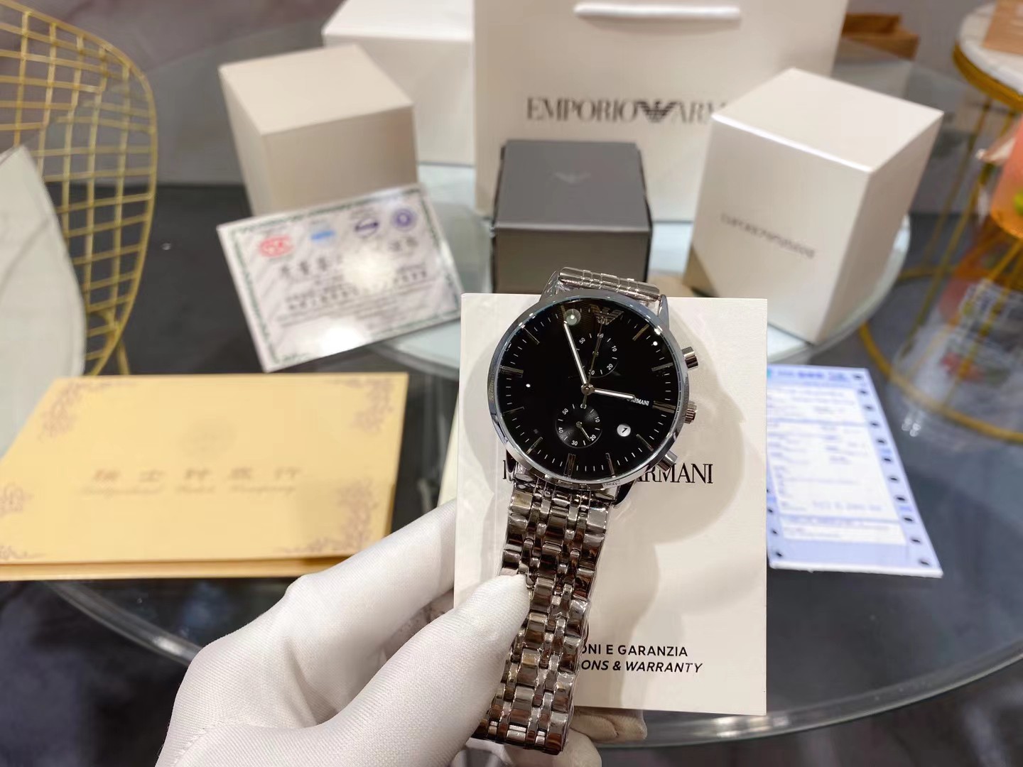 “Amani Armani: Fine Gentleman’s Wristwatch with Imported Stone Cores and Black Steel” - 图片 1