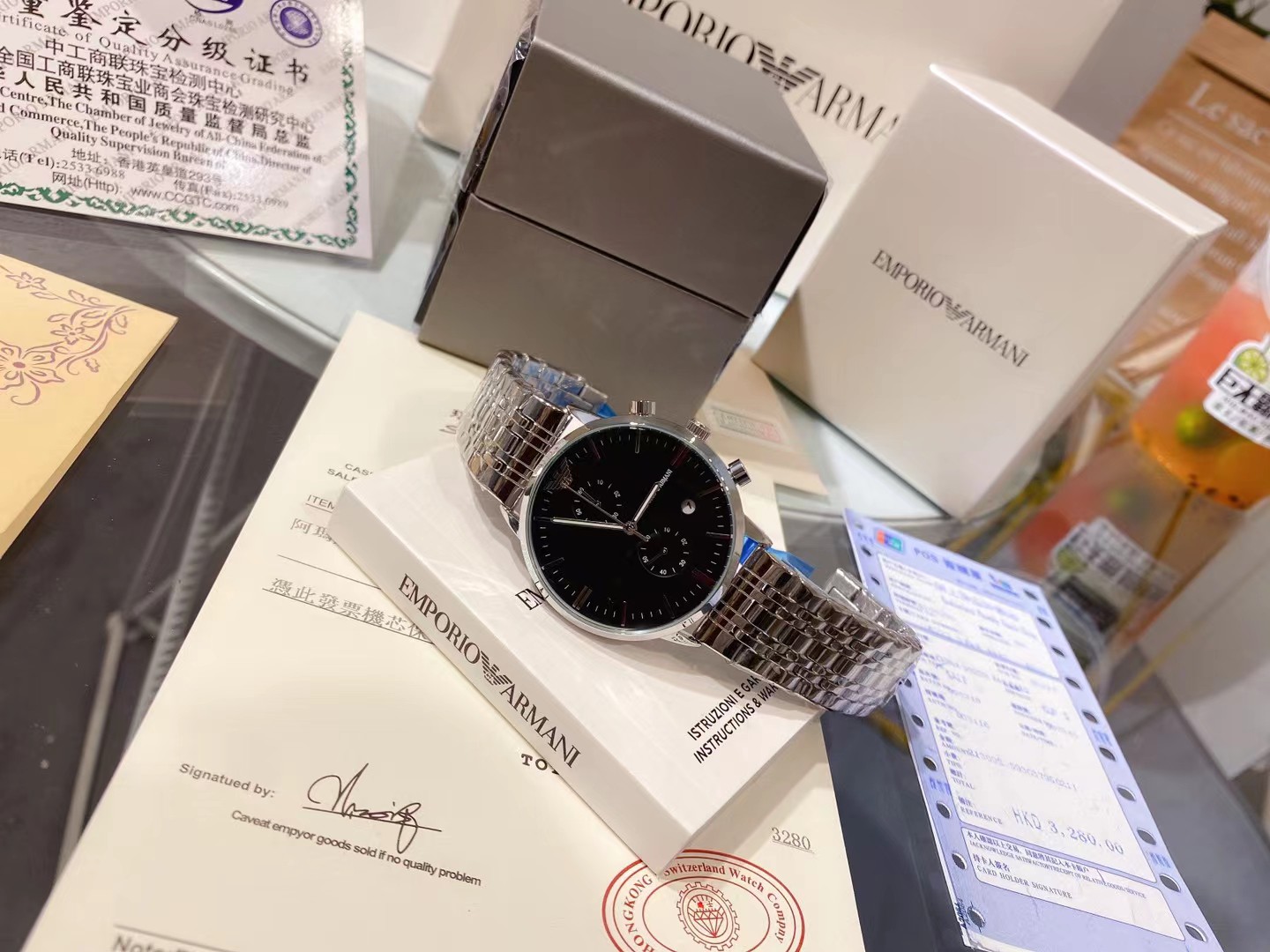“Amani Armani: Fine Gentleman’s Wristwatch with Imported Stone Cores and Black Steel” - 图片 3