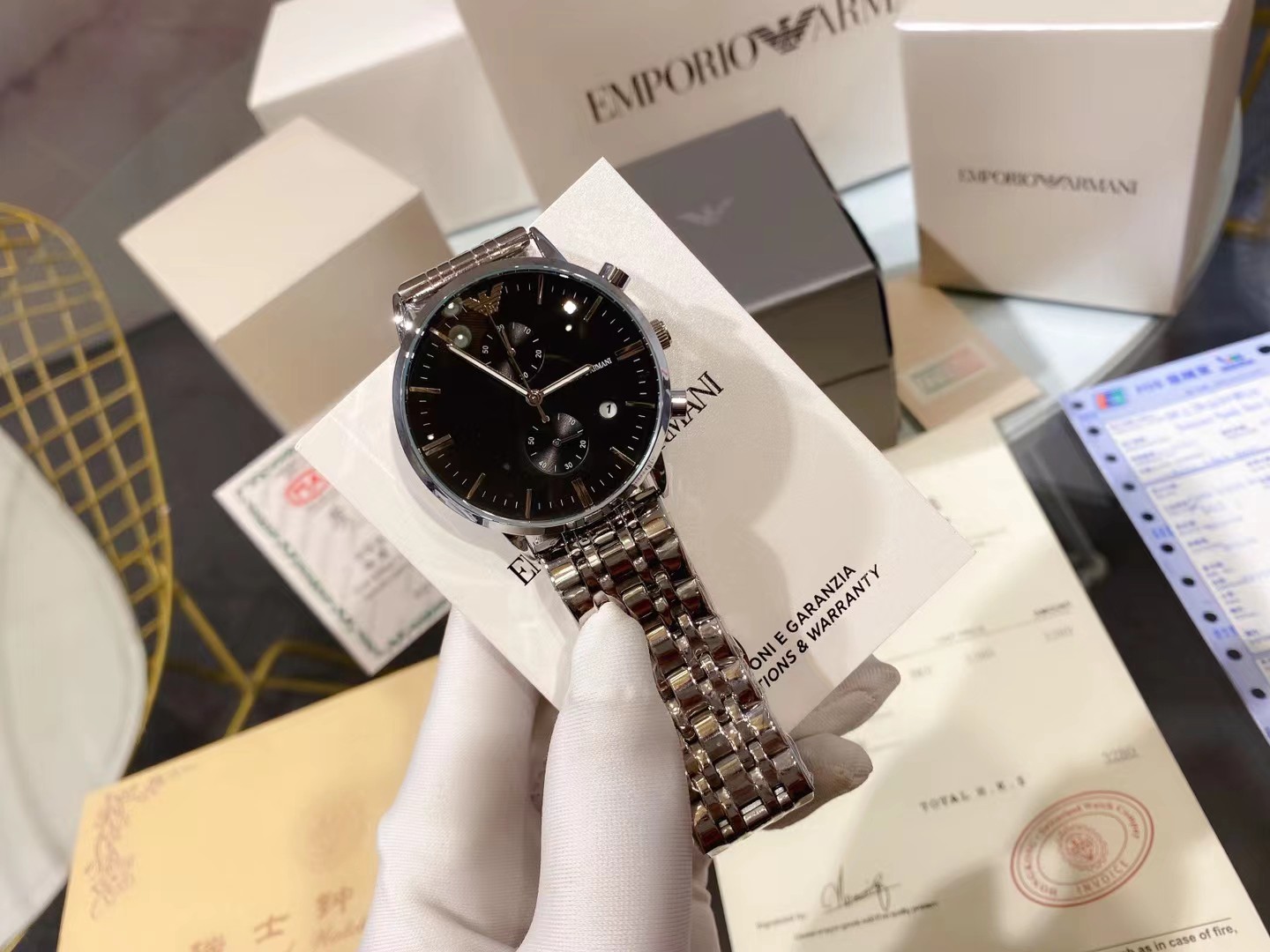 “Amani Armani: Fine Gentleman’s Wristwatch with Imported Stone Cores and Black Steel” - 图片 9