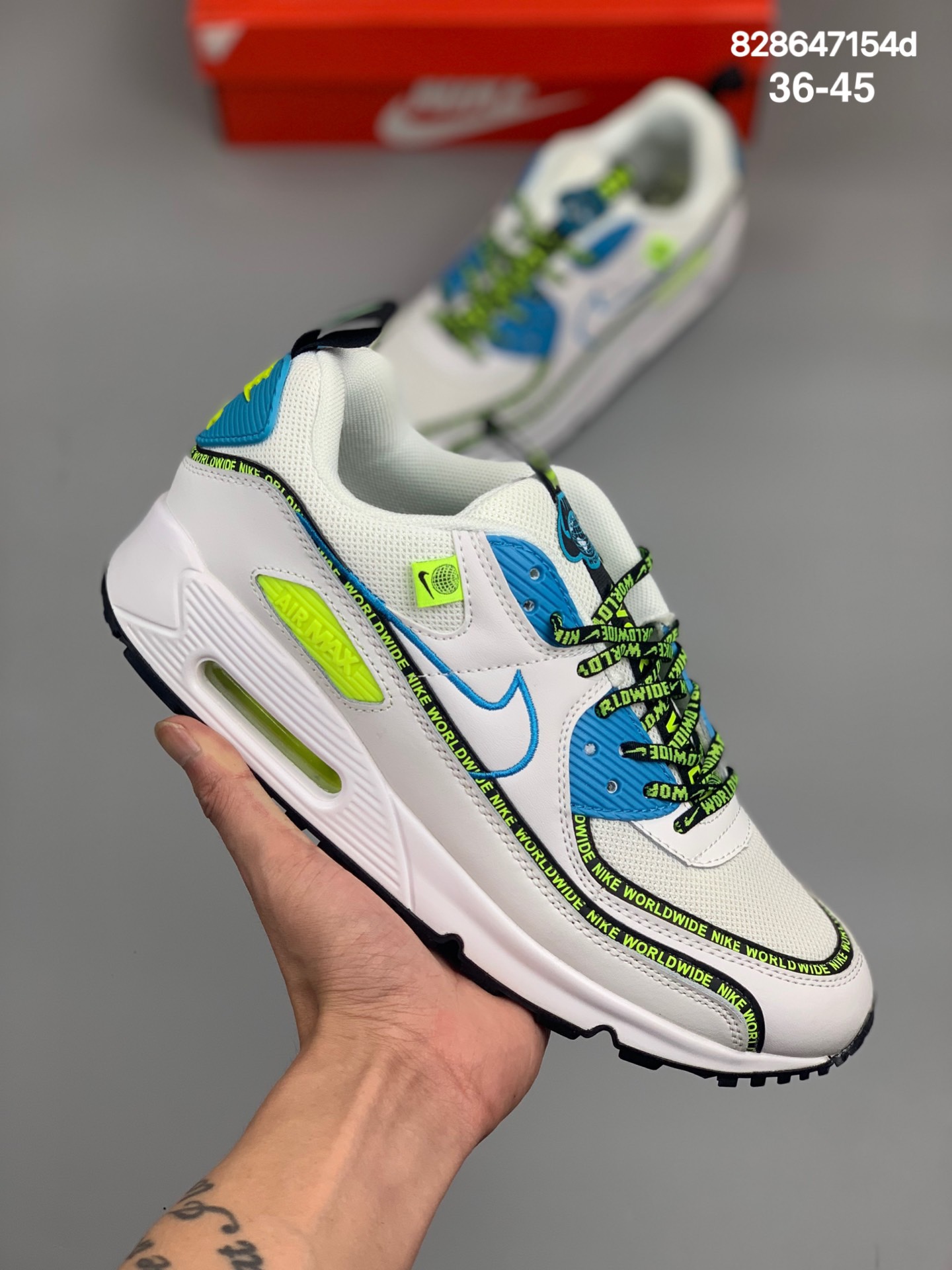 
耐克Nike Air  Max 90 SE 经典小气垫减震跑步鞋 彩虹底
货号：309698-002
尺码:36-45
编码：829647154d