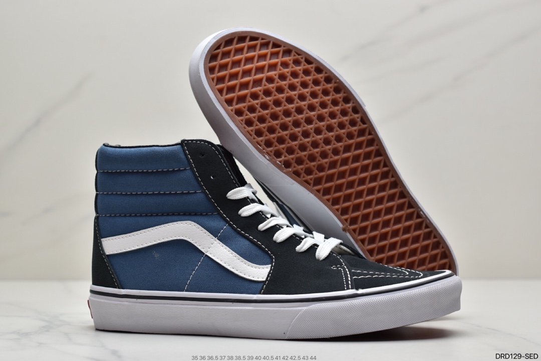 110 VANS万斯潮流男女鞋安纳海姆SK8-Mid Pro 撞色橙黑拼接中帮板鞋