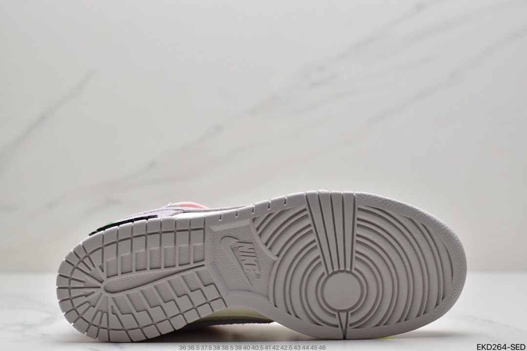 380 OFF-WHITE x Futura x Dunk Low“21 of 50 三方联名白灰紫低帮休闲板鞋DJ0950
