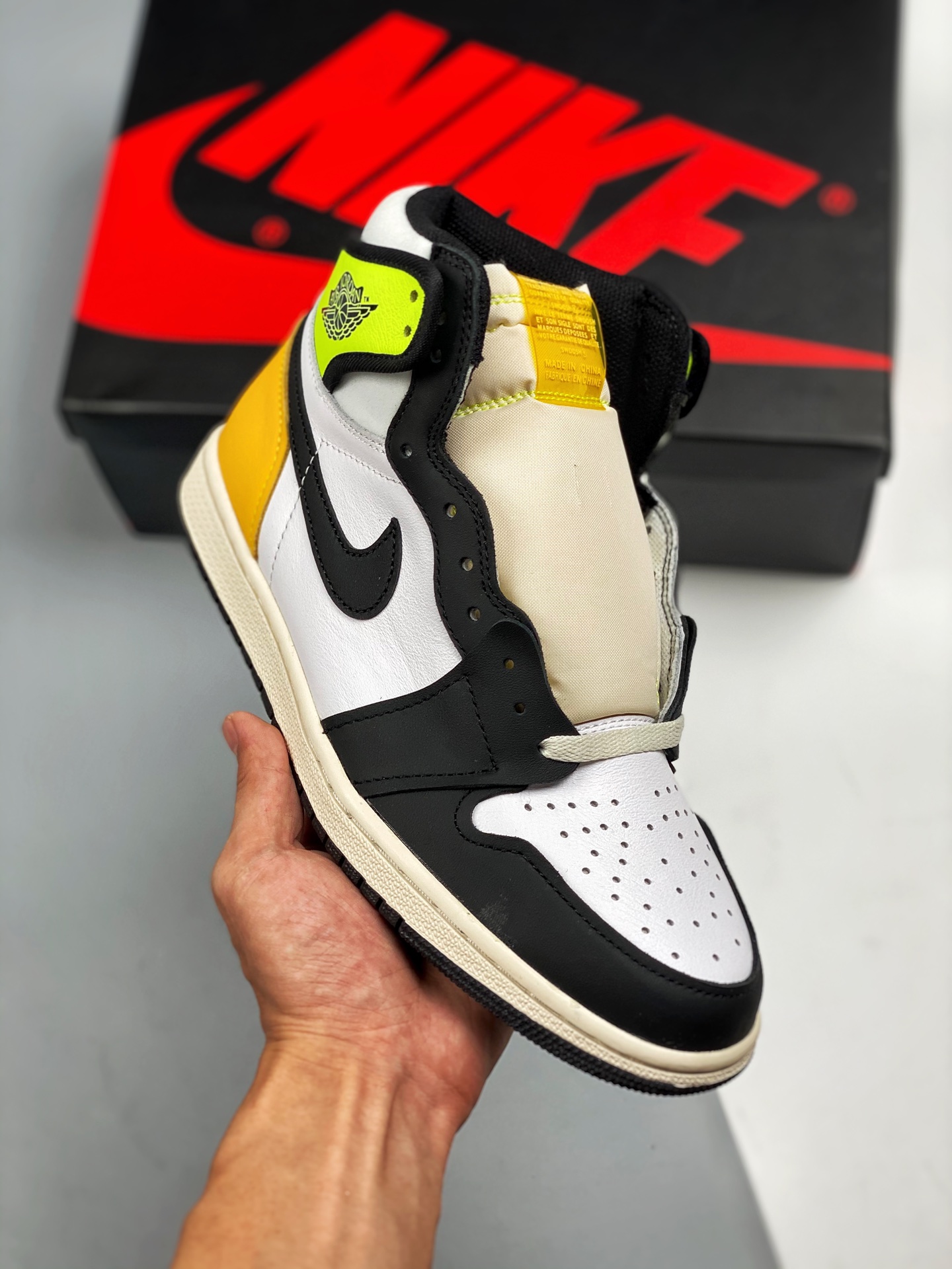 Air Jordan 1 Retro High OG punta amarillo-naranja, producción de fábrica original de alta calidad, el techo de calidad …