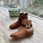 Hermes Kelly Short Boots Calfskin Cowhide Fashion