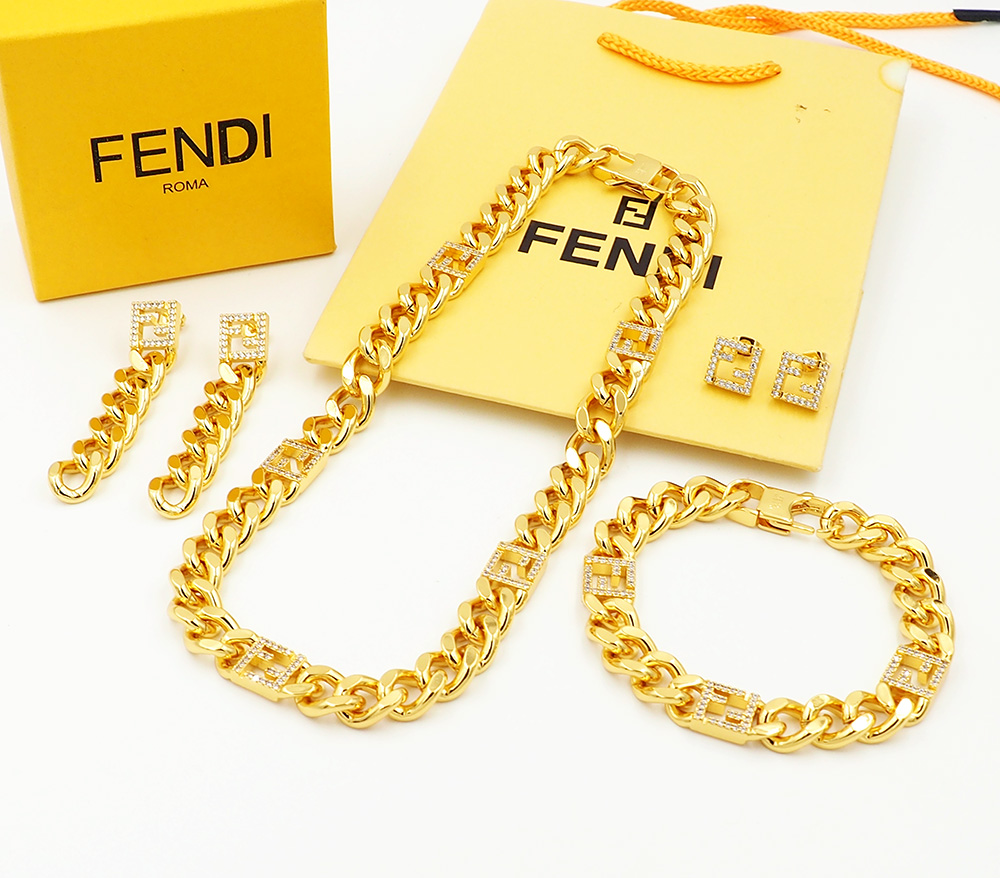 Fendi Haute Joaillerie Fine Jewelry Earrings Necklace Ring Ref 5
