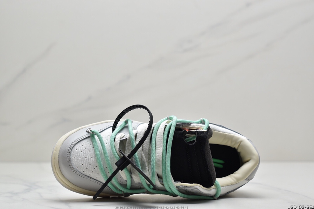 200 耐克Nike OFF-WHITE x Futura x Nike Dunk Low“21 of 50 三方联名白灰紫低帮休闲板鞋DM1602-106