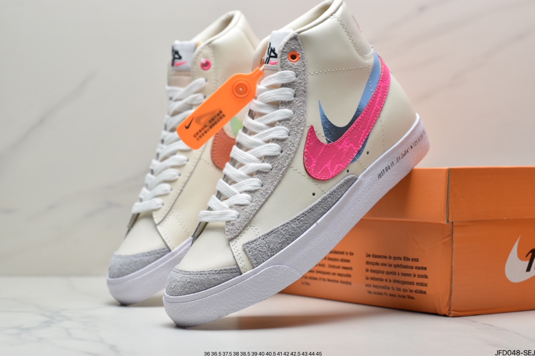 170 耐克Blazer Mid VNTG ‘77 开拓者 “涂鸦 黑勾”复古经典中帮百搭休闲运动板鞋 CW7580-200