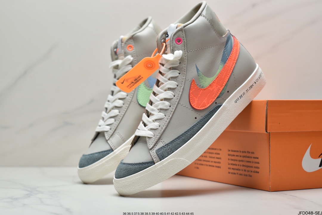 170 耐克Blazer Mid VNTG ‘77 开拓者 “涂鸦 黑勾”复古经典中帮百搭休闲运动板鞋 CW7580-200