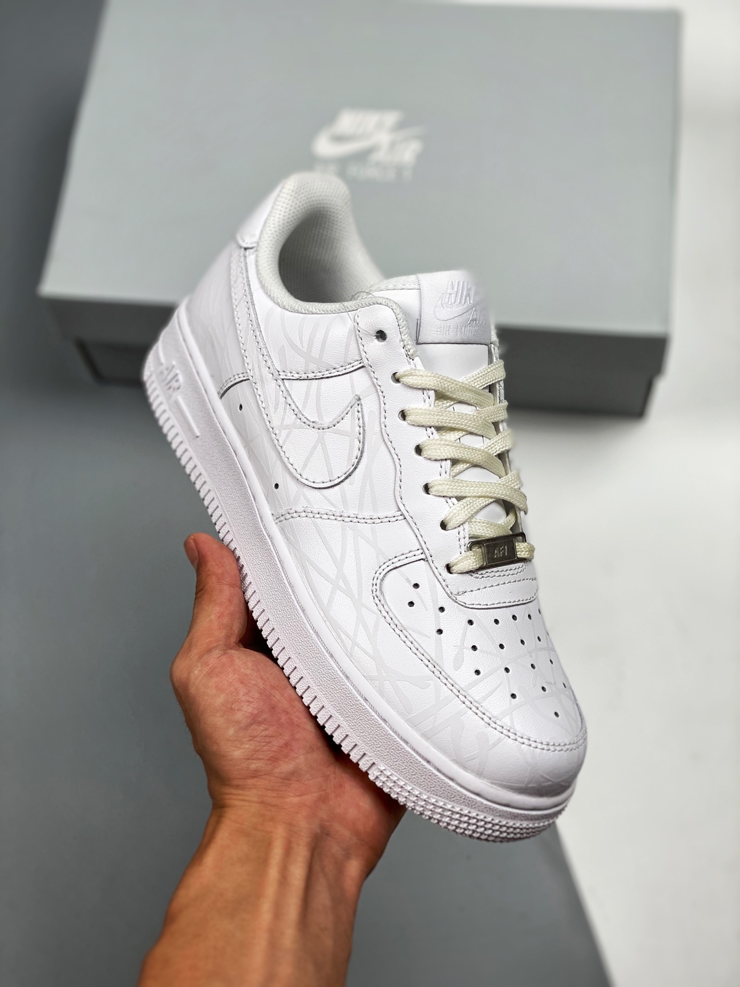 Nike Air Force 1 Low todo blanco, nido de pájaro luminoso, única versión correcta, fotos reales primer lanzamiento, rei…