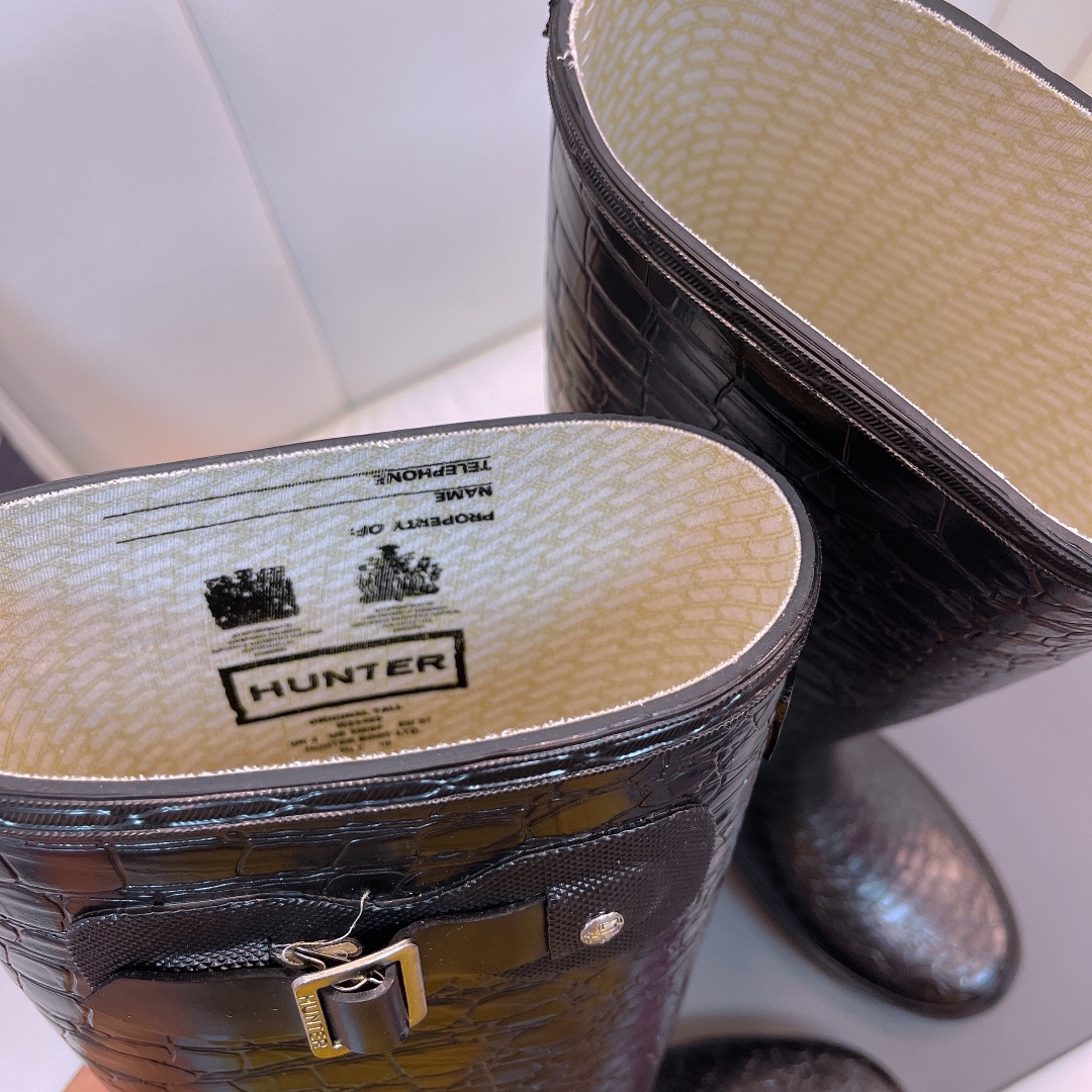 Hunter 2021 Factory Price Classic British Design Rain Boots with Slurry-Resistant Soles - 图片 8