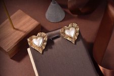 Yves Saint Laurent Jewelry Earring Yellow Brass Fashion