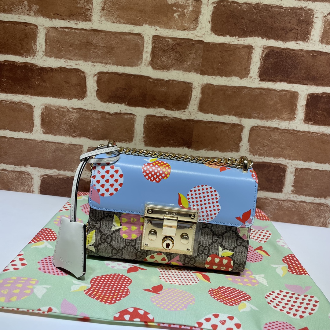 GUCCI古驰Padlock系列心苹果图案小号肩背包409487