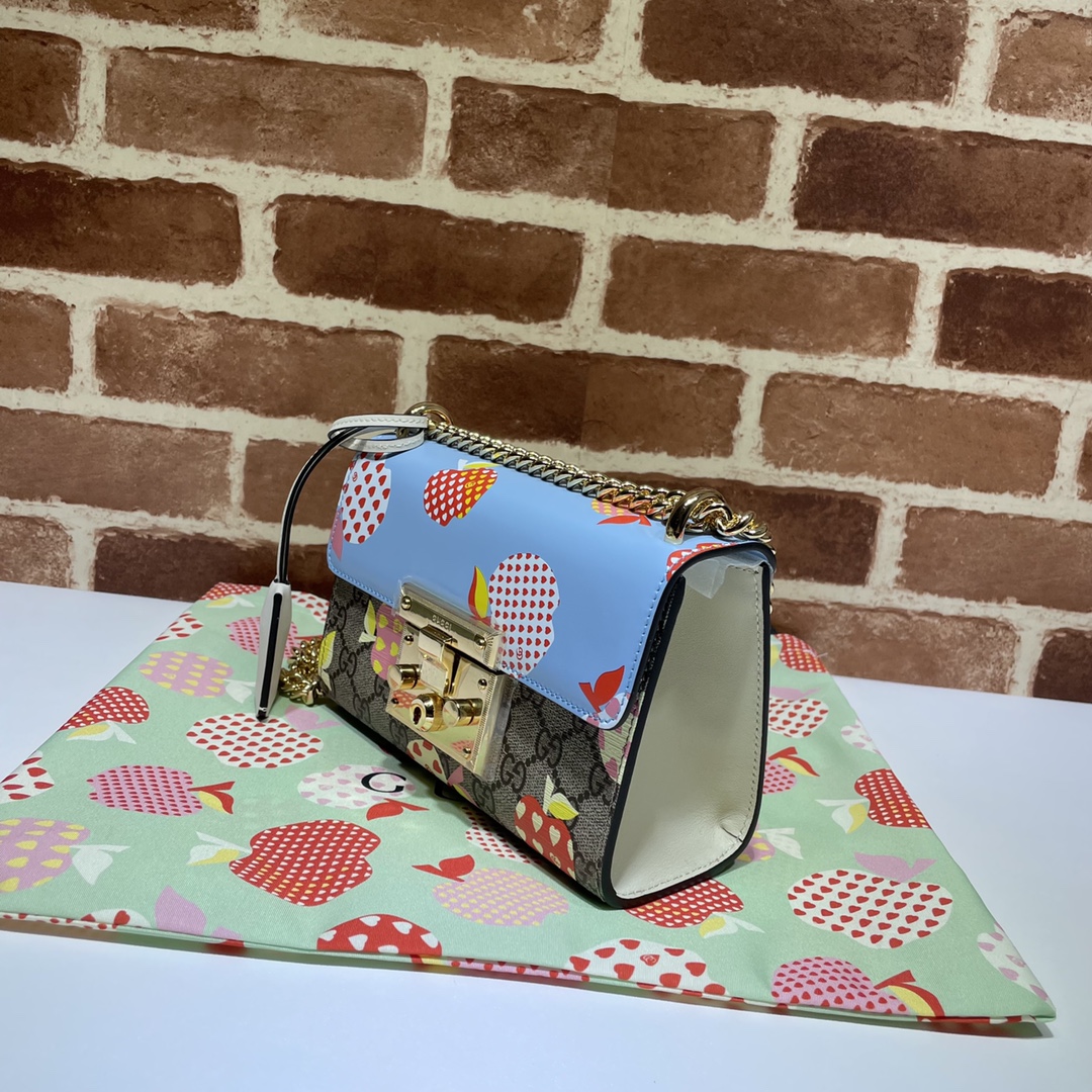 GUCCI古驰Padlock系列心苹果图案小号肩背包409487