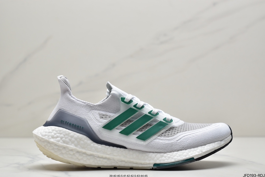 170 Adidas Ultra Boost 2021”All White”UB2021版袜套式针织鞋面休闲运动慢跑鞋FY0375