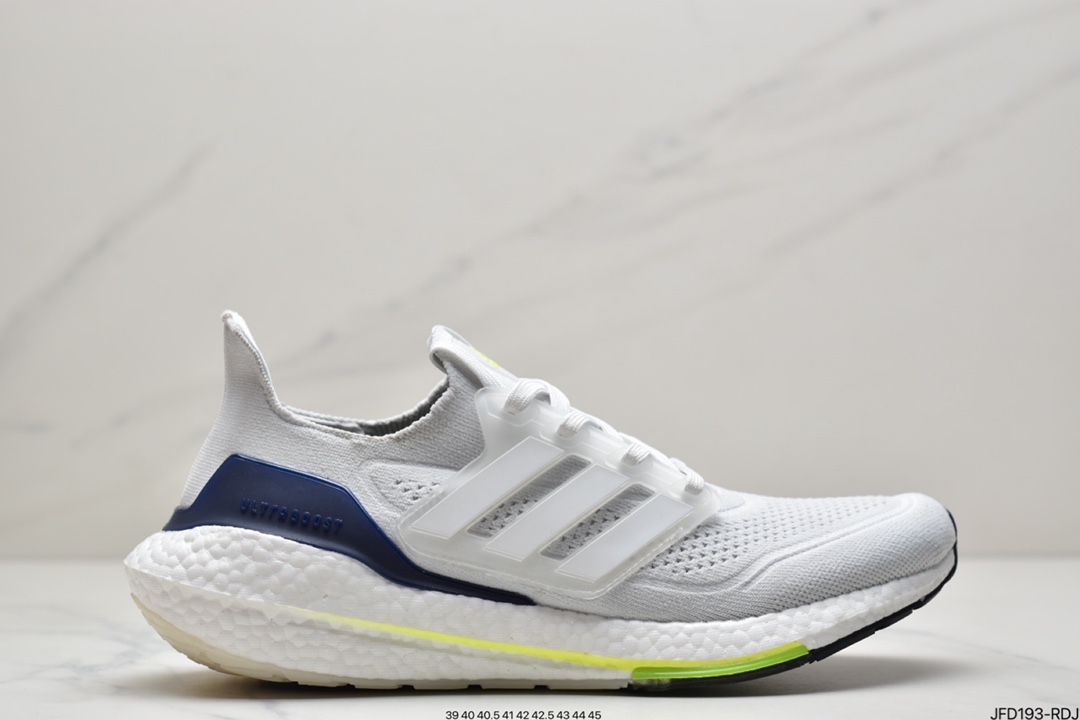 170 Adidas Ultra Boost 2021”All White”UB2021版袜套式针织鞋面休闲运动慢跑鞋FY0375