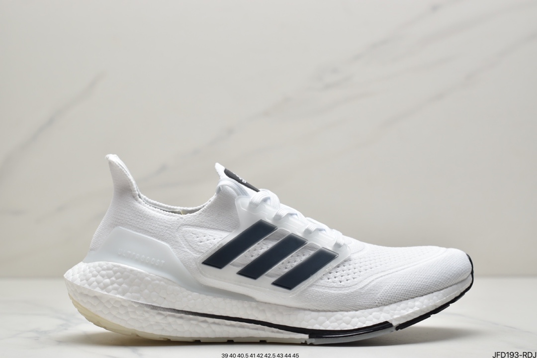 170 Adidas Ultra Boost 2021”All White”UB2021版袜套式针织鞋面休闲运动慢跑鞋FY0375