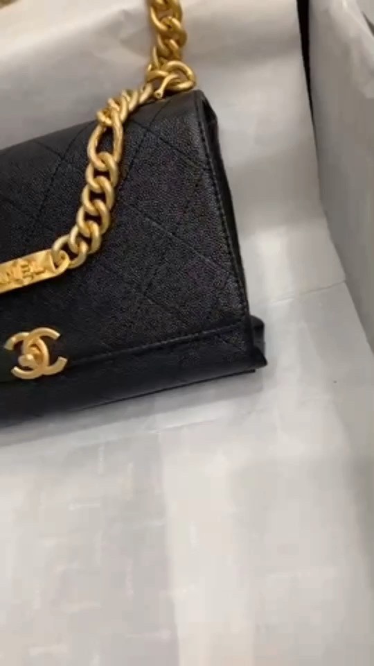 CHANEL Flap Bag Gold Hardware Mini Black Leather