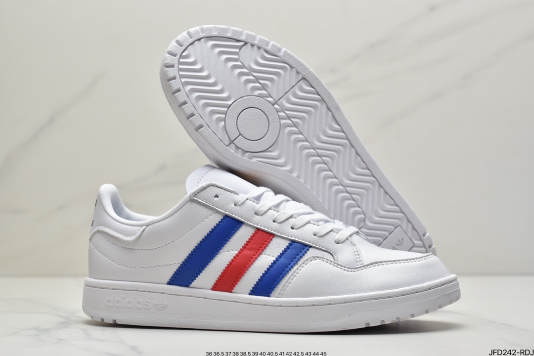 170 阿迪达斯 Adidas Originals Team Court 白蓝 三叶草复古经典百搭休闲运动板鞋EF6053