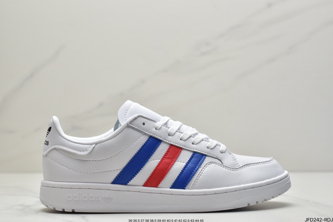 170 阿迪达斯 Adidas Originals Team Court 白蓝 三叶草复古经典百搭休闲运动板鞋EF6053