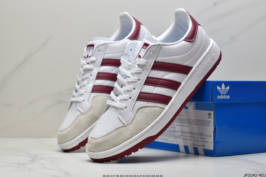 170 阿迪达斯 Adidas Originals Team Court 白蓝 三叶草复古经典百搭休闲运动板鞋EF6053
