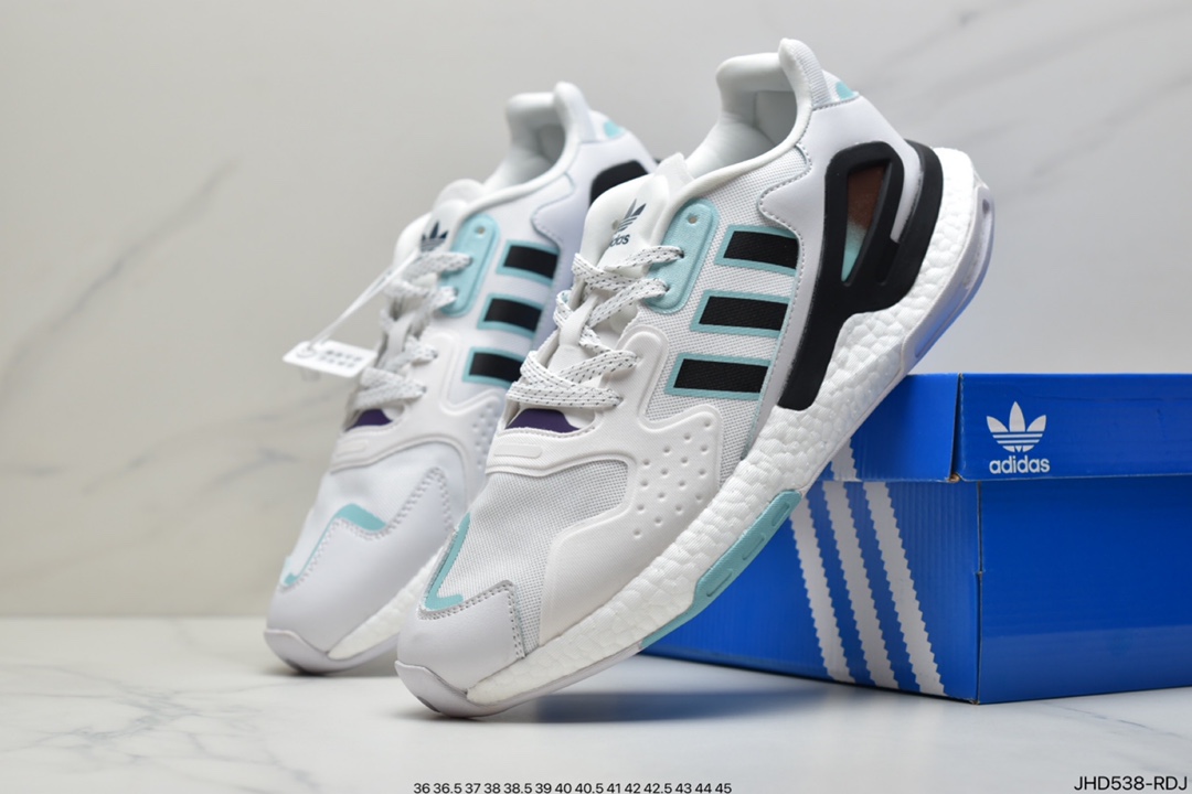 190 阿迪达斯Originals 2020 Day Jogger Boost”Grey/LaserReflectiv”跑鞋 GZ2716