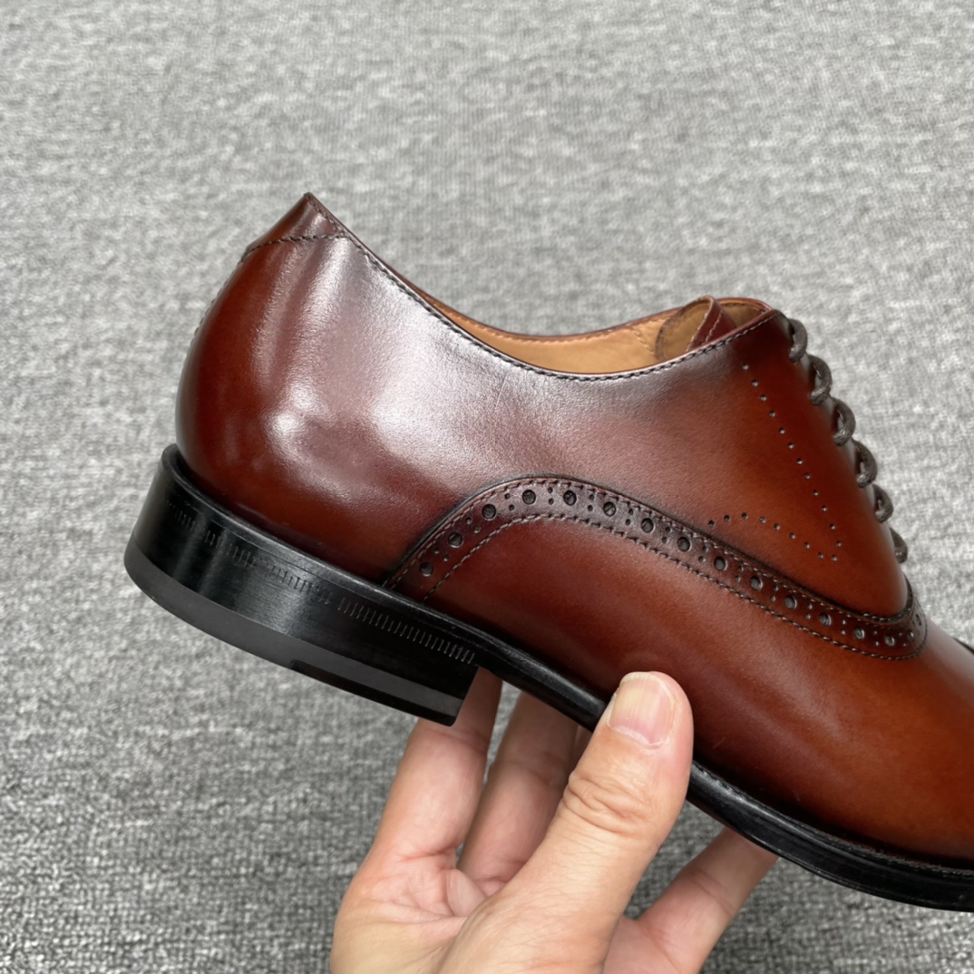 Louis Vuitton Men's Classic Leather Oxford Shoes - Brown Leather Dress Shoes 6 i1630436899 2623 4