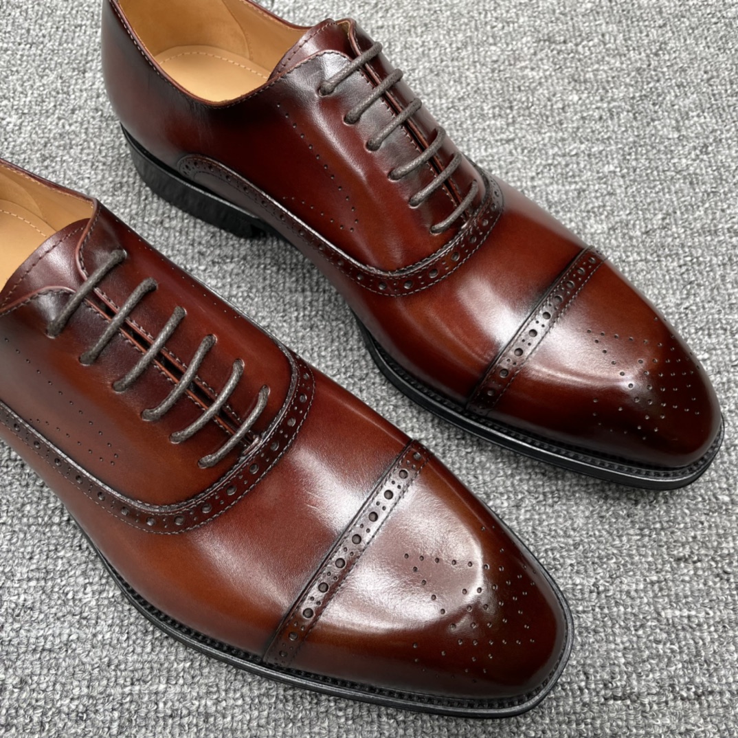 Louis Vuitton Men's Classic Leather Oxford Shoes - Brown Leather Dress Shoes 4 i1630436899 3166 2