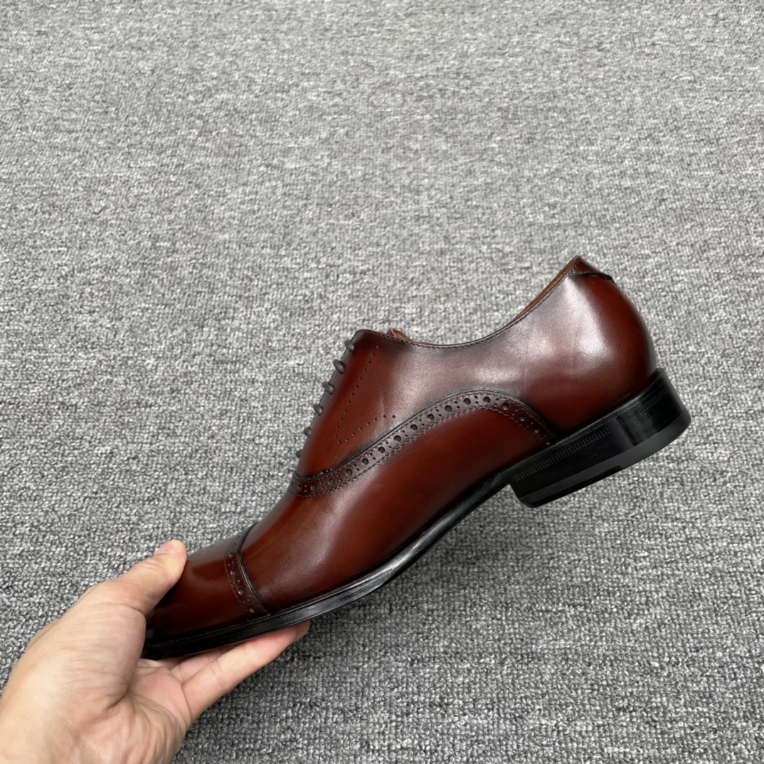 Louis Vuitton Men's Classic Leather Oxford Shoes - Brown Leather Dress Shoes 8 i1630436899 5876 6