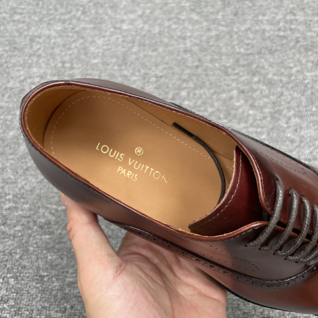 Louis Vuitton Men's Classic Leather Oxford Shoes - Brown Leather Dress Shoes 7 i1630436899 840 5