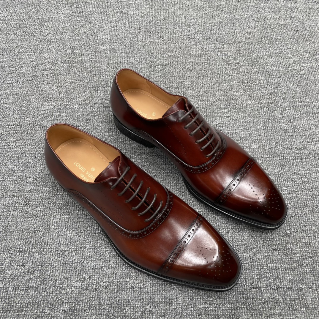 Louis Vuitton Men's Classic Leather Oxford Shoes - Brown Leather Dress Shoes 3 i1630436899 888 1