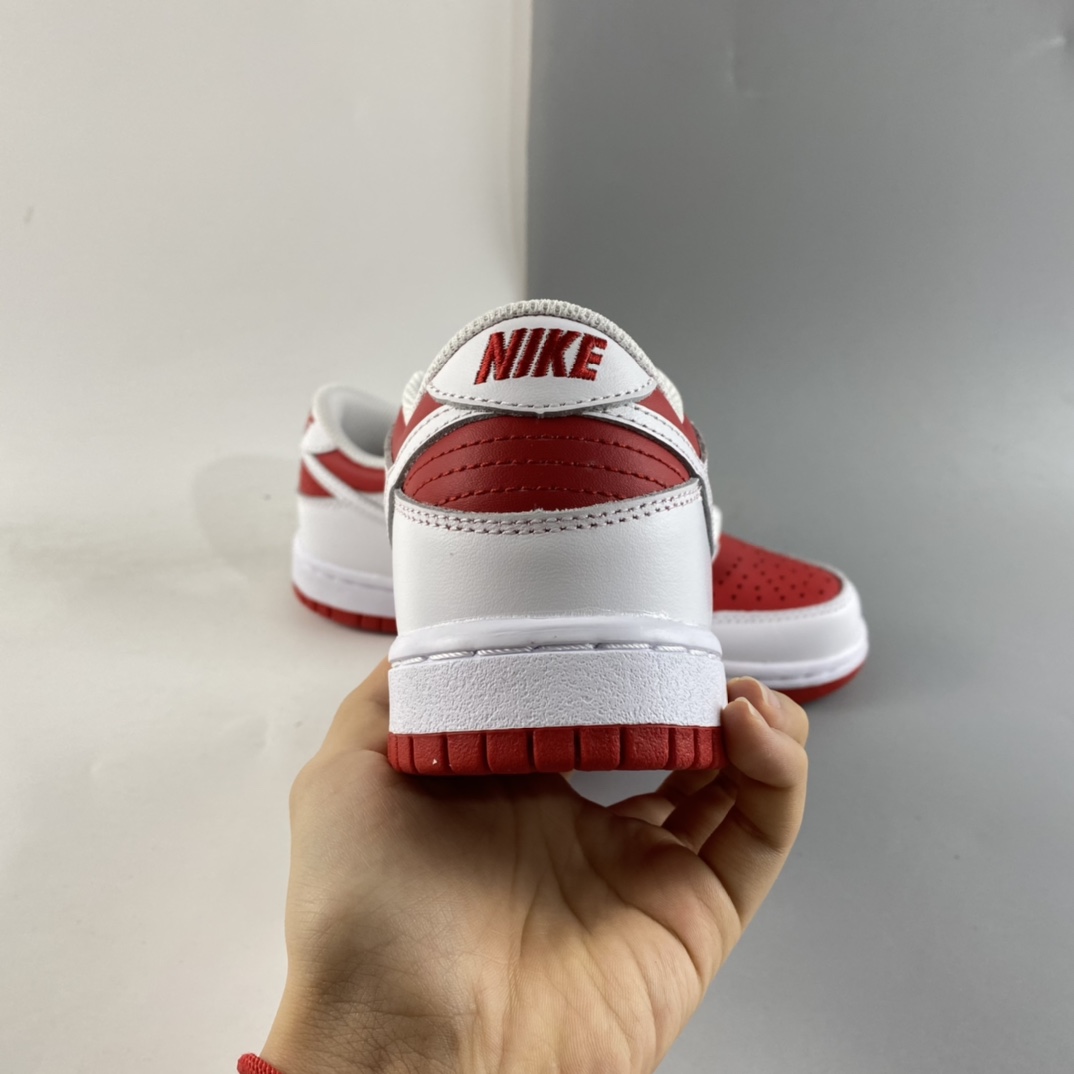 P300  NIKE SB Dunk Retro Low ”White/University Red” 大学红扣篮系列低帮休闲运动滑板板鞋 CW1590-600