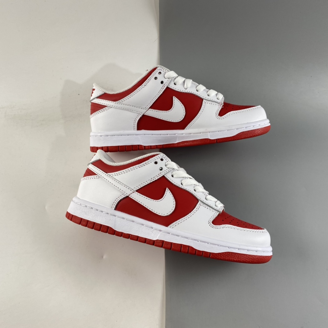 P300  NIKE SB Dunk Retro Low ”White/University Red” 大学红扣篮系列低帮休闲运动滑板板鞋 CW1590-600
