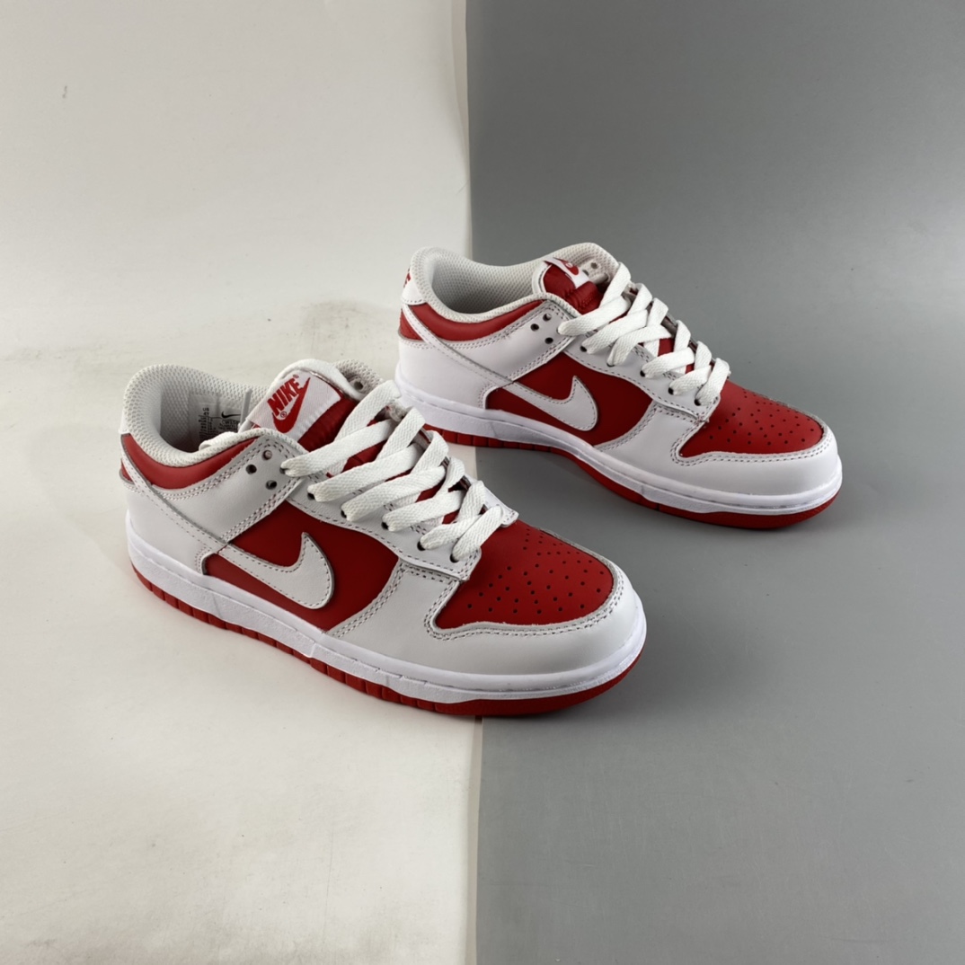 P300  NIKE SB Dunk Retro Low ”White/University Red” 大学红扣篮系列低帮休闲运动滑板板鞋 CW1590-600