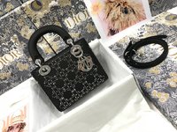 Dior Lady Handbags Crossbody & Shoulder Bags Set With Diamonds Silk