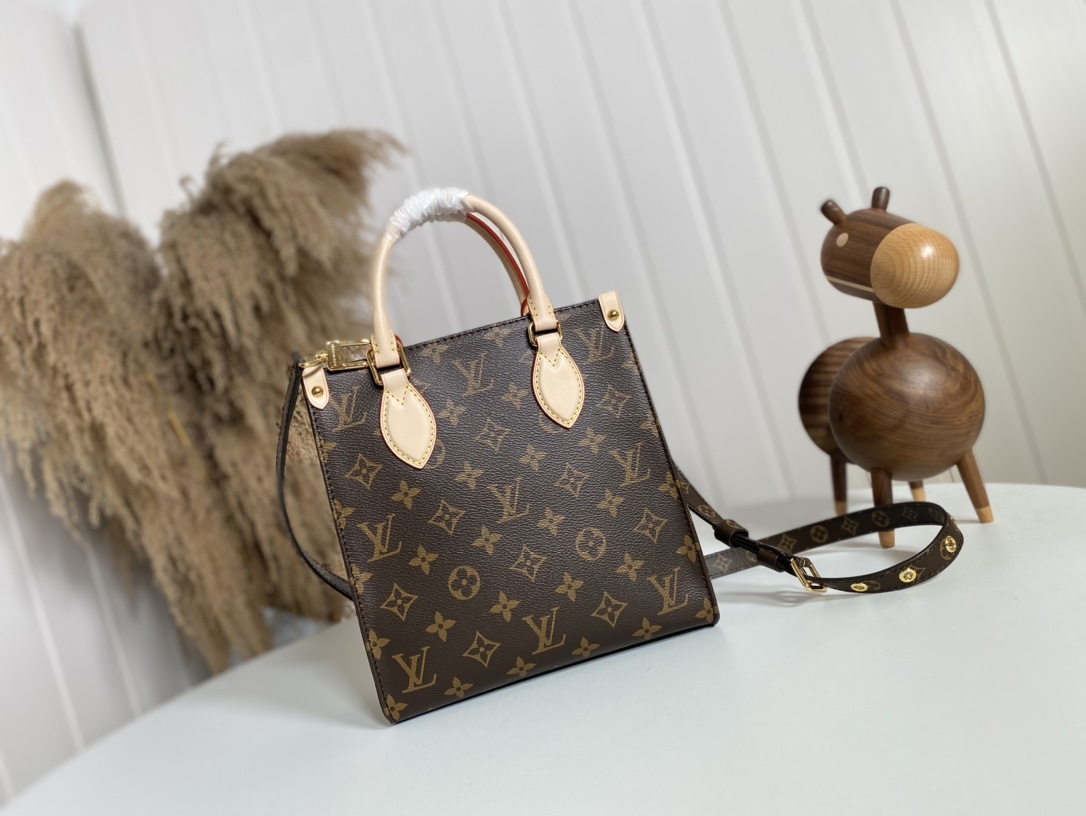 Louis Vuitton LV Sac Plat Bags Handbags Monogram Canvas Fabric M45847