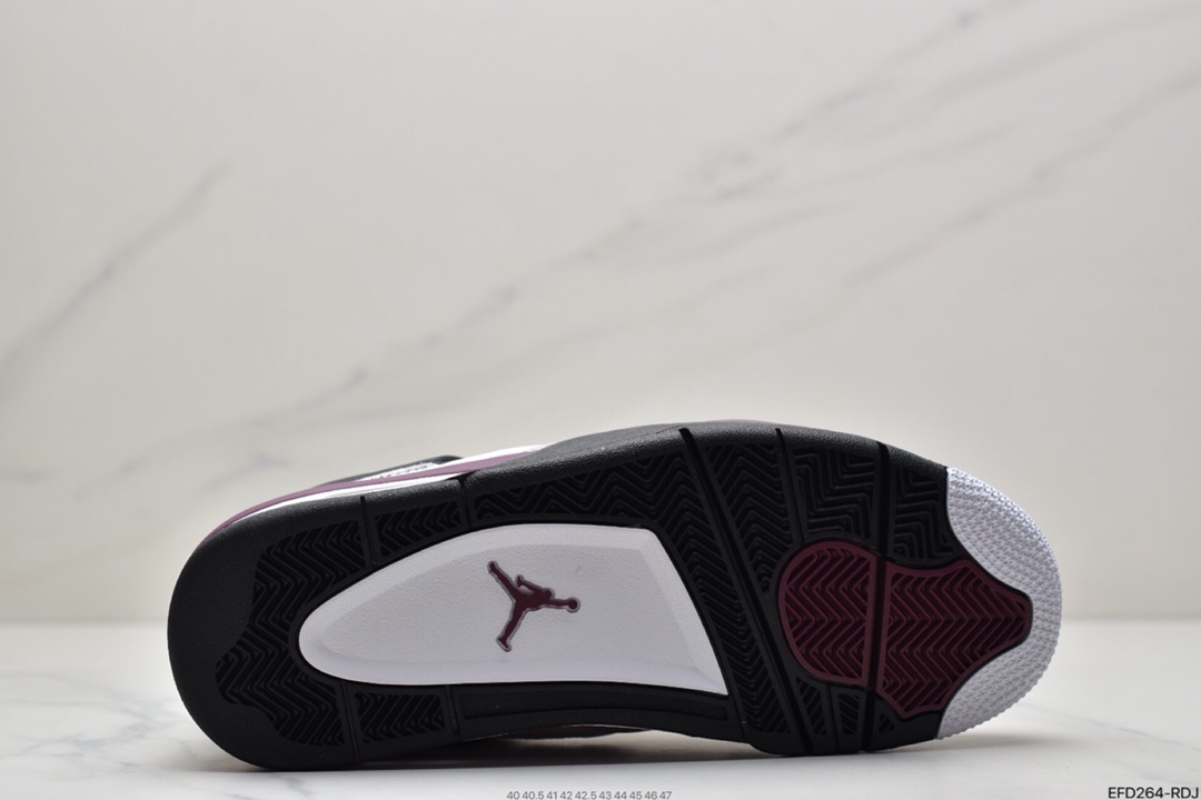 390 乔丹Air Jordan AJ4 Retro PSG 大巴黎白紫红色 巴黎圣日尔曼联名 CZ5624-100