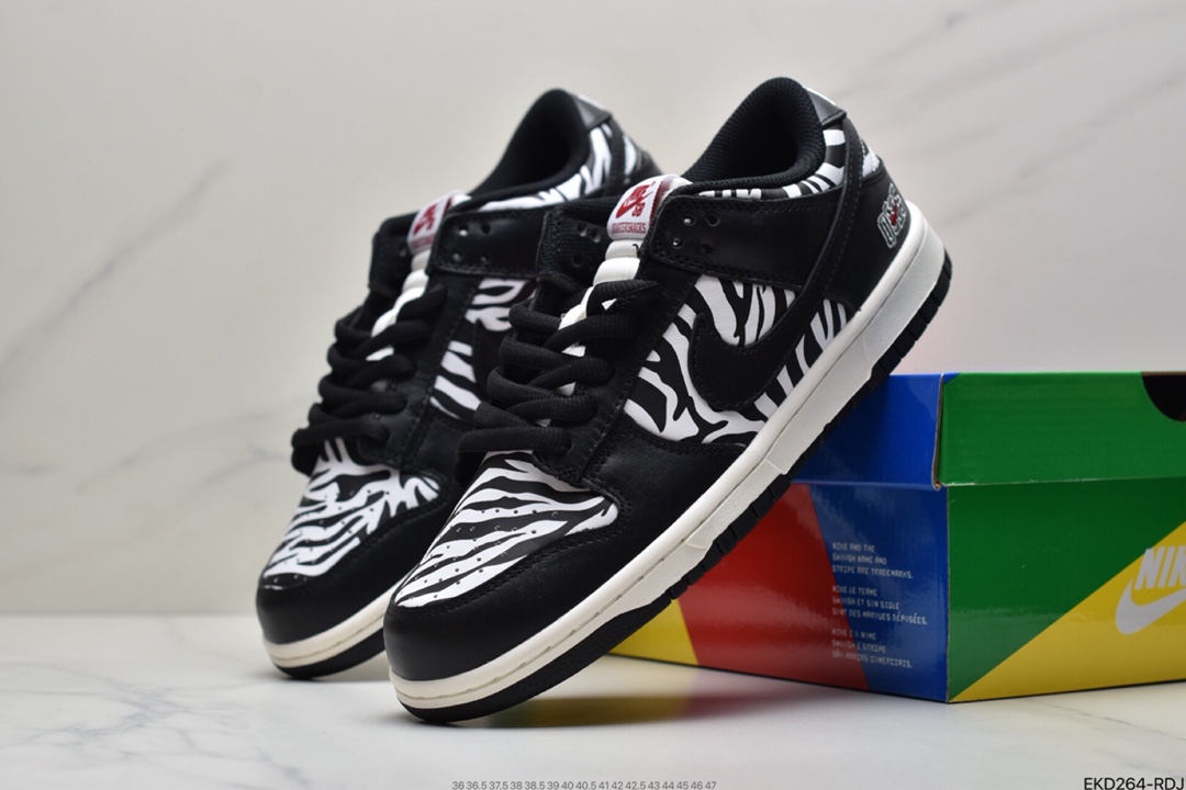380 耐克 Quartersnacks x  NIKE SB  Dunk  ” Zebra” 黑白斑马纹板鞋 DM3510-001