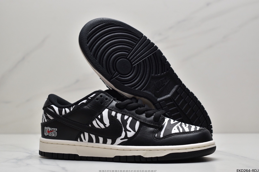 380 耐克 Quartersnacks x  NIKE SB  Dunk  ” Zebra” 黑白斑马纹板鞋 DM3510-001