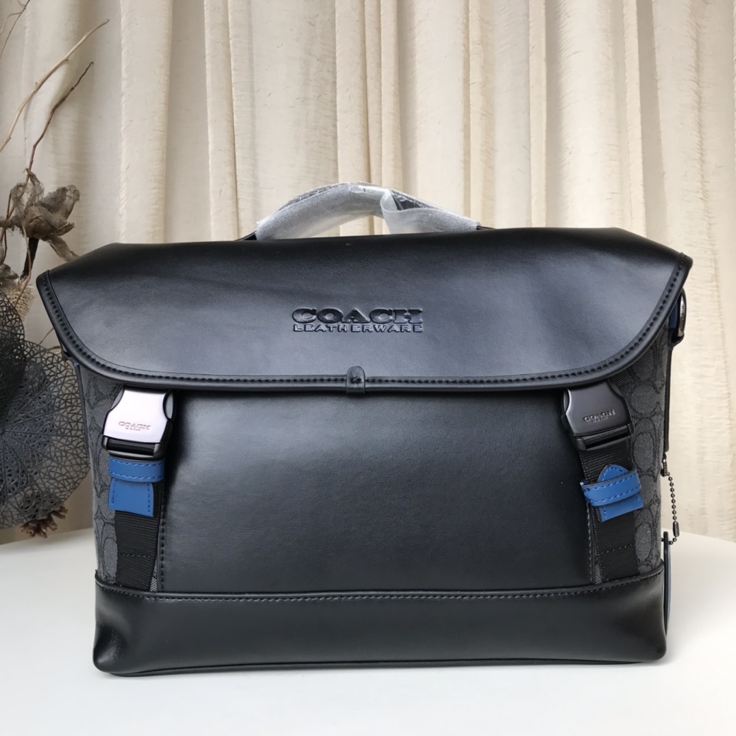 Coach 新款 2665蓝色 /3794老花配色 /2292 黑色LOGO标志 光滑小牛皮 League 邮差包 斜跨骑行包 配长肩带