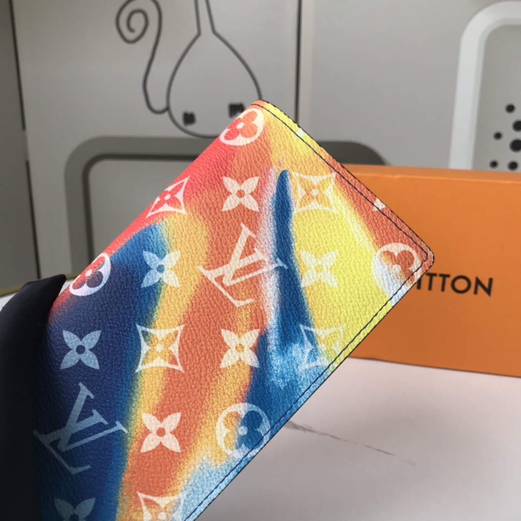 Leather wallet shown from different angles