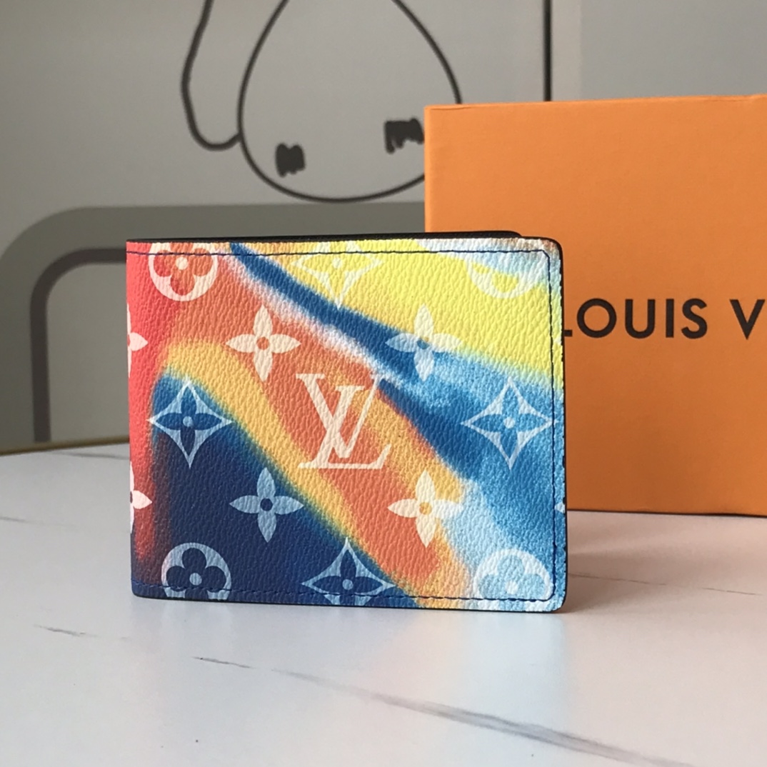 Premium leather bifold wallet, front view