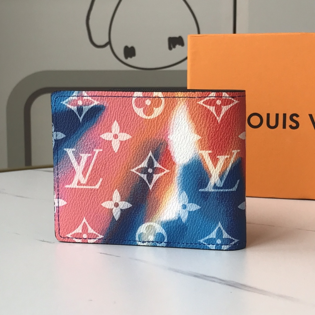 Leather bifold wallet open with card slots