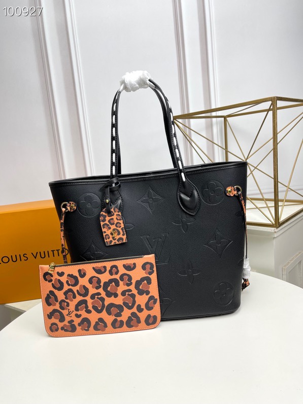 Louis Vuitton LV Neverfull Handbags Tote Bags Leopard Print Printing Empreinte​ Weave Fall Collection M45686