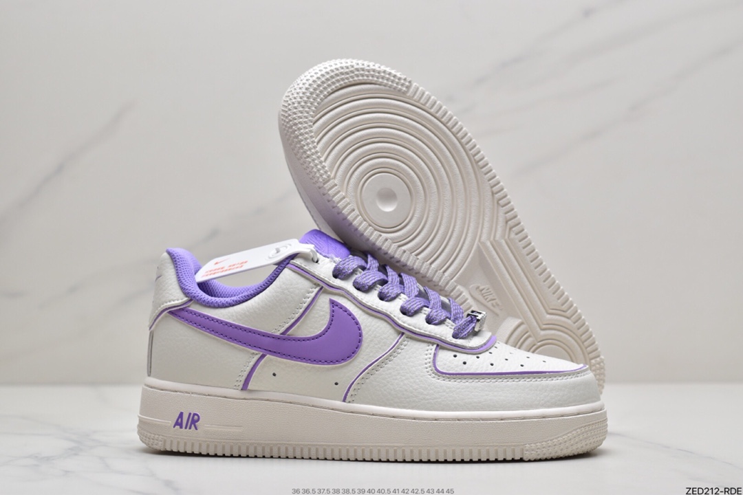 260 耐克NIke Air Force 1 ’07 Low 米白紫炫彩“夜魔侠”空军一号UH8958