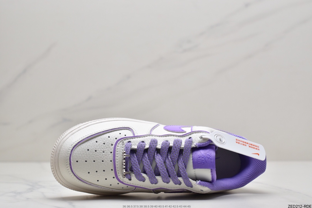 260 耐克NIke Air Force 1 ’07 Low 米白紫炫彩“夜魔侠”空军一号UH8958
