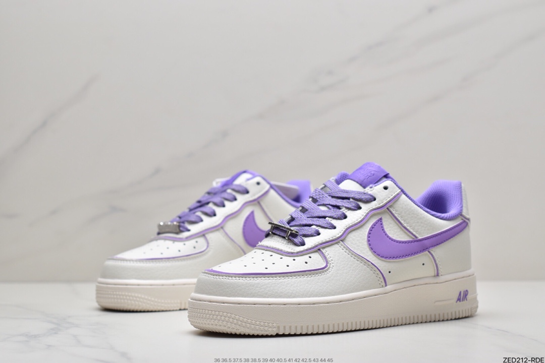 260 耐克NIke Air Force 1 ’07 Low 米白紫炫彩“夜魔侠”空军一号UH8958