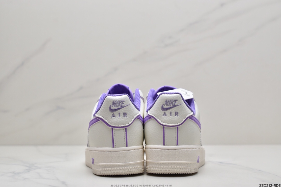 260 耐克NIke Air Force 1 ’07 Low 米白紫炫彩“夜魔侠”空军一号UH8958