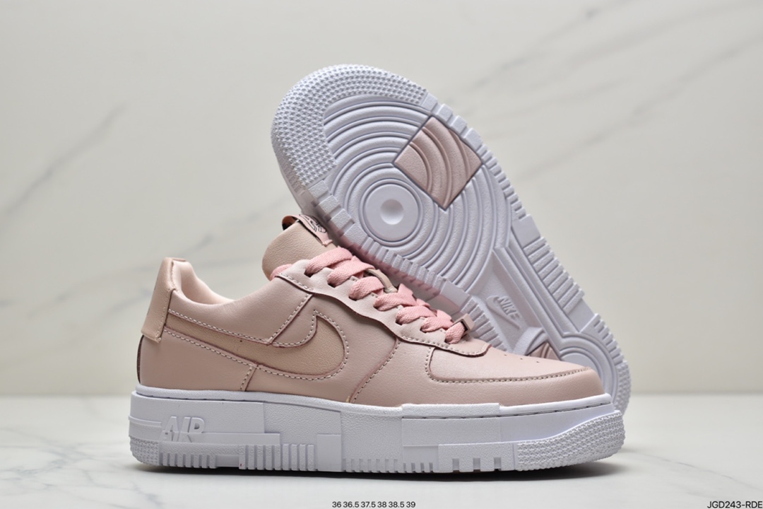 180  耐克Nike Wmns Air Force 1 Pixel QS LowParticle Beige解构运动板鞋